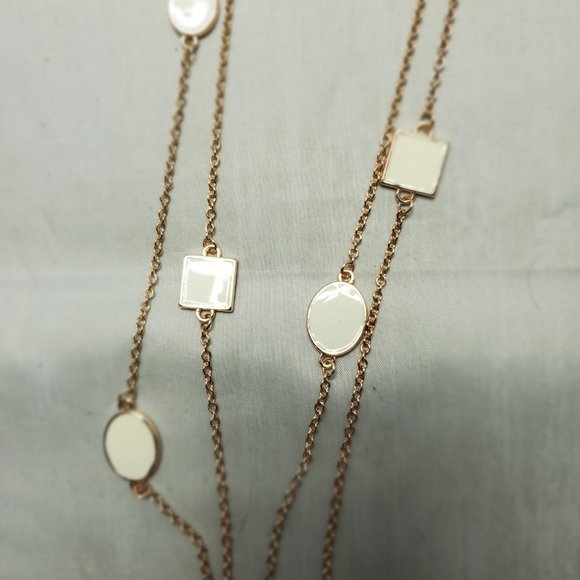 Coral Bay Rose Gold Tone & White Enamel Long Necklace White/rose Gold Tone - Picture 5 of 8